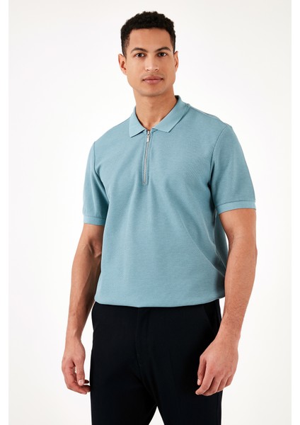 Pamuklu Regular Fit Fermuarlı Polo Yaka T Shirt Erkek Polo T Shirt 5902434 fiyatları