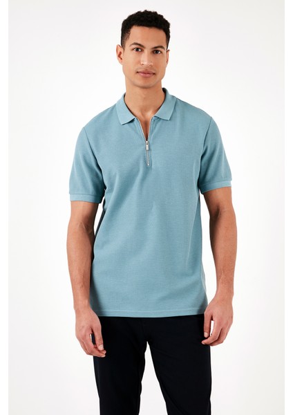 Pamuklu Regular Fit Fermuarlı Polo Yaka T Shirt Erkek Polo T Shirt 5902434 indirimleri