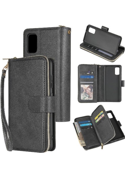 El Kayışı Fermuar Cep Flip Kapak Kılıf ile Samsung Galaxy Case Için Kılıf (Yurt Dışından)