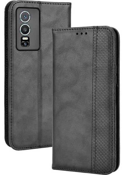 Vivo Y76 5g Pu Deri Manyetik Kapatma Cüzdan Için Kılıf (Yurt Dışından)