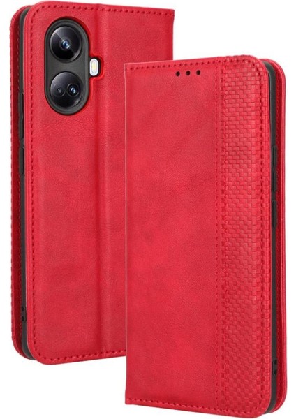Realme 10 Pro Artı Manyetik Kapatma Cüzdan Pu Deri Için Kılıf (Yurt Dışından)