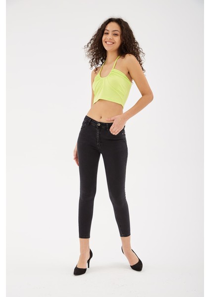 Pamuklu Skinny Fit Dar Paça Jeans Kot Pantolon 24Y0565K1
