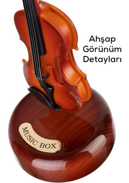 Kahverengi Hareketli Keman Müzik Kutusu modelleri