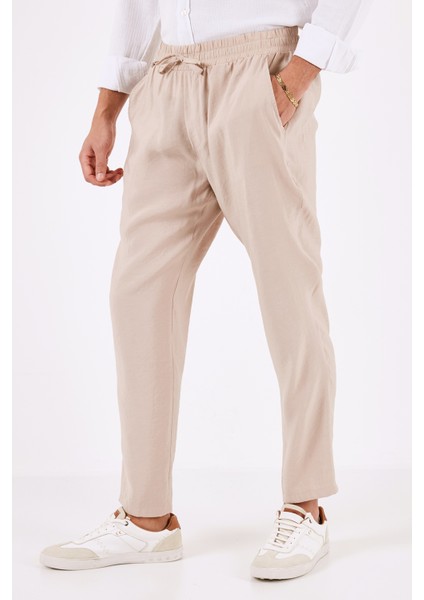 Elastik Bel Bantlı Cepli Regular Fit Yazlık Pantolon Erkek Pantolon CF24S617952 fırsatları