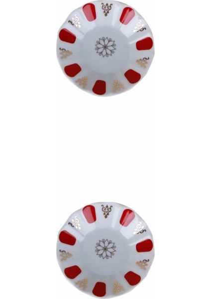 Kırmızı Yaldız Çay Tabağı 11CM 2 Li 04POR005231