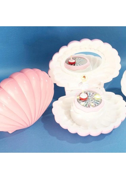 Pembe Hareketli Balerinli Deniz Kabuğu Aynalı Takı ve Müzik Kutusu fiyatları