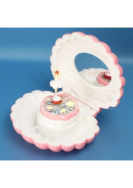 Pembe Hareketli Balerinli Deniz Kabuğu Aynalı Takı ve Müzik Kutusu fırsatları