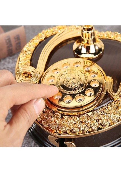 Altın Nostaljik Çekmeceli Telefon Müzik Kutusu 21X17X17 cm fırsatları