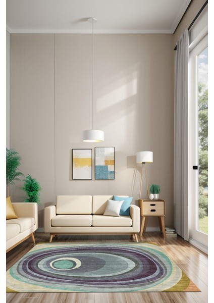 Reler Abstract Kadife Yıkanabilir Kaymaz Pamuk Tabanlı Salon Halısı Depoba fiyatları