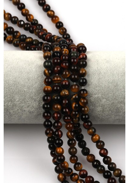 Multi Kaplan Gözü Doğal Taş Dizi 6 mm Küre Kesim