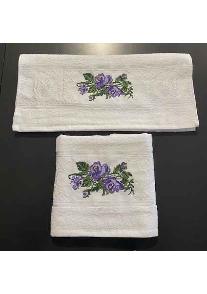 2 'li 50 cm x 85 cm Nakışlı El Havlusu