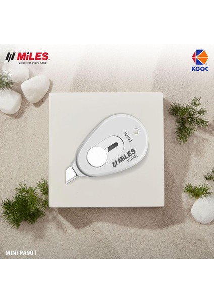 Mini Maket Bıçağı Otomatik Kilit Güvenlikli 9 mm Fildişi PA901