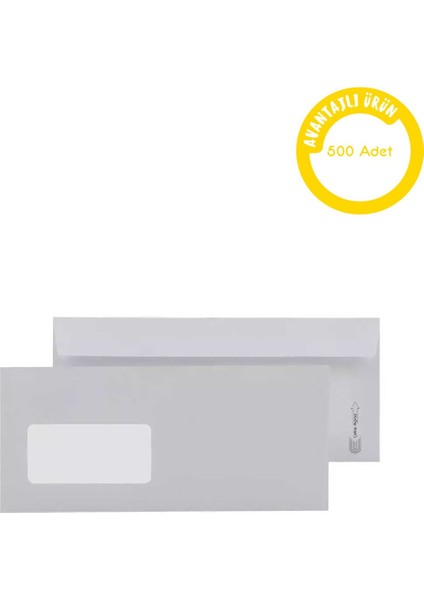 Diplomat Zarf Pencereli 10.5X24 90 gr Silikonlu 1.Hamur 500 Adet fiyatları