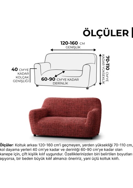 Lastikli Esnek ve Yıkanabilir 2 Kişilik Koltuk Örtüsü Çekyat Kanepe Kılıfı - Bordo