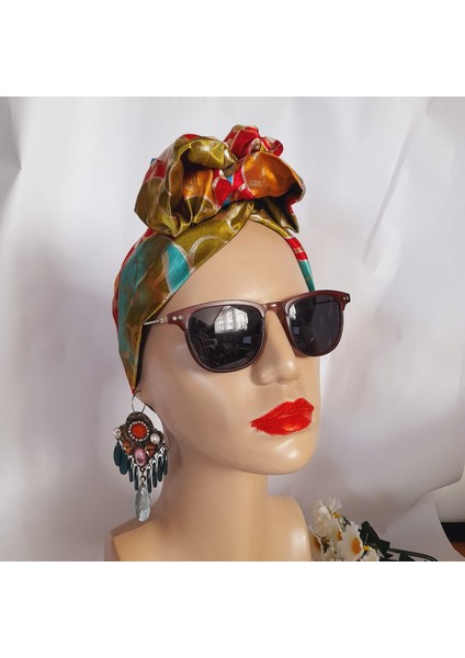 Afrika Modeli Telli Bandana Saç Aksesuarı Özel Tasarım Kumaşkadın Saç Tokası