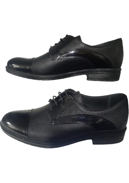 Dikyol Erkek Siyah Rugan Bağcıklı Deri Günlük Şık Ayakkabı DİKYOL2356 fırsatları