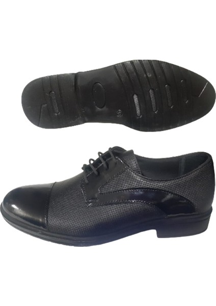 Dikyol Erkek Siyah Rugan Bağcıklı Deri Günlük Şık Ayakkabı DİKYOL2356 indirimleri