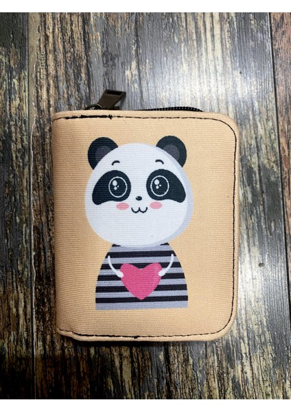 Panda Desenli Etnik Otantik Desenli Bölmeli Kullanışlı Cüzdan