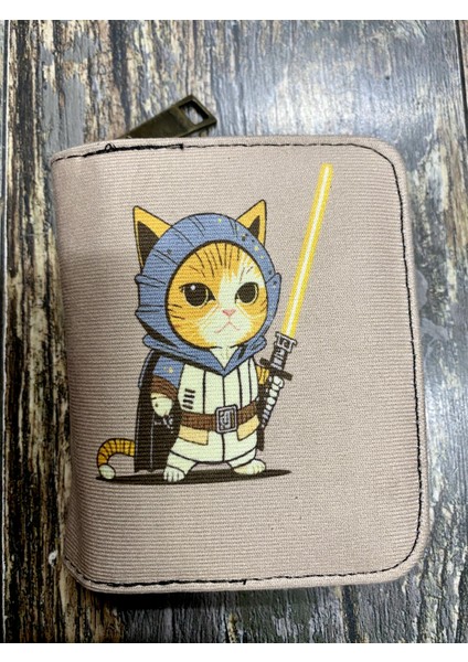 Jeday Kedi Desenli Etnik Otantik Desenli Bölmeli Kullanışlı Cüzdan