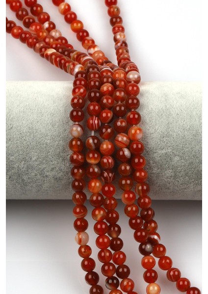 Madagaskar Akik Doğal Taş Dizi 6 mm Küre Kesim