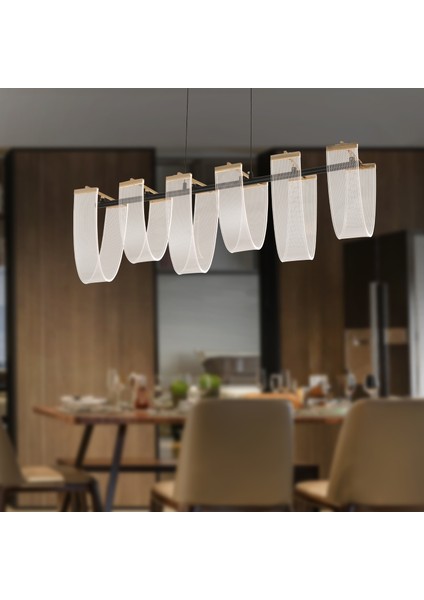 Rosalina 6 Lı Sıralı 24 Watt Ledli Modern Tasarım Oturma Odası Salon Avize