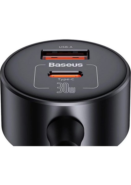 Ason Plus Baseus 30W USB + Type-C Hızlı Şarj Araç Çakmaklık Çoklayıcı Şarj Aleti