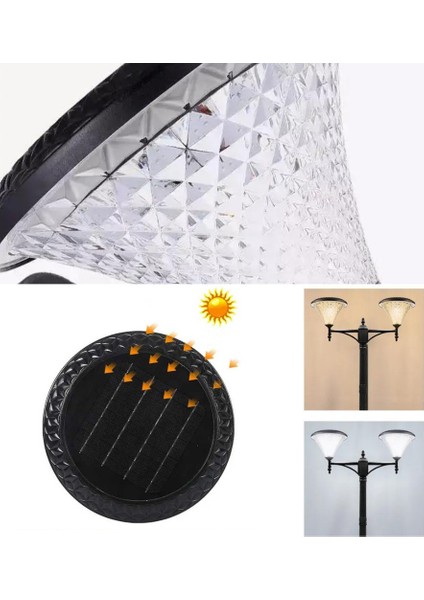 2x100W Güneş Enerjili Solar Bahçe Armatür 300CM Direkli