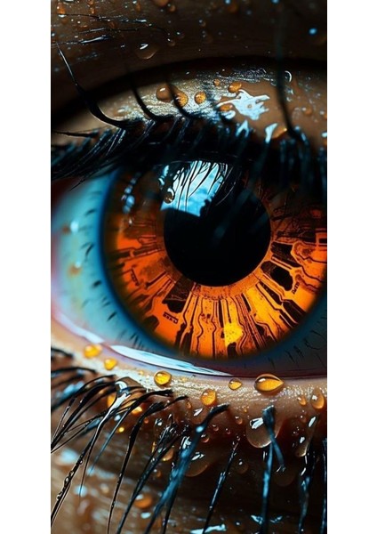 Modern Göz Bebeği | Elmas Mozaik Tablo | Mozaik Puzzle | 40x80 | E20204275