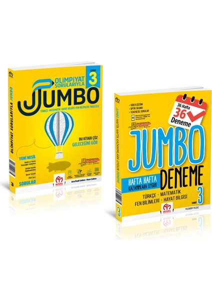 3. Sınıf Olimpiyat Sorularıyla Jumbo - Jumbo Tüm Dersler Deneme (2 Kitap)