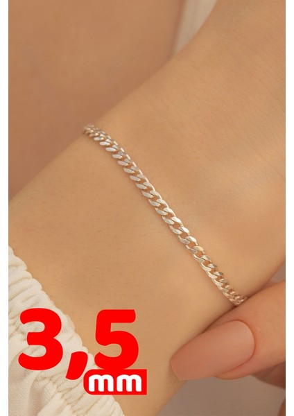 Kadın Bileklik 3.5 mm Gümüş Gurmet Model Kadın Bileklik