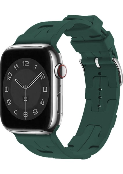 Apple Watch 9 41 mm Uyumlu Hermes Silikon Kordon Kayış - FC241
