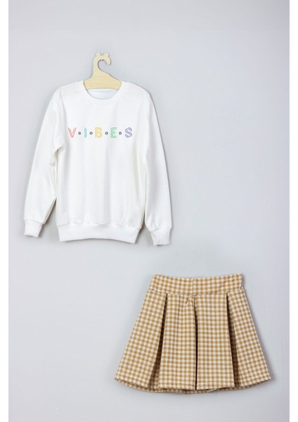 Yeni Sezon Vibes Baskılı Etek Sweat Takım modelleri