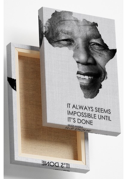 Nelson Mandela Dekoratif Kanvas Tablo, Minimalist Kanvas Tablo