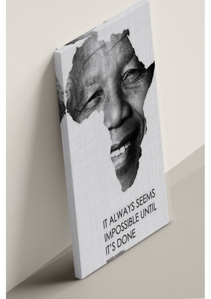 Nelson Mandela Dekoratif Kanvas Tablo, Minimalist Kanvas Tablo