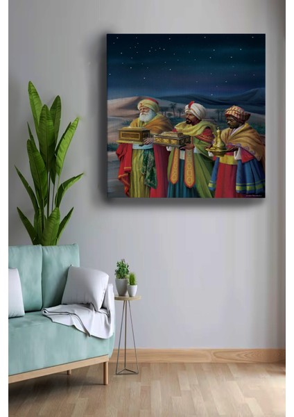 Üç Bilge Adam Dekoratif Kanvas Tablo, Modern Kanvas Tablo