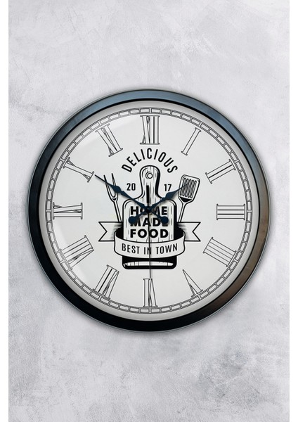 Tekno Trust 40 x 40 40 cm Siyah Metal Mutfak Duvar Saati Siyah