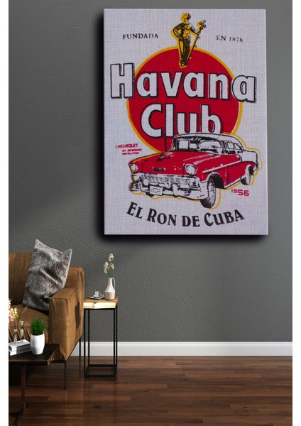 Havana Club El Ron De Cuba Dekoratif Kanvas Tablo, Retro Kanvas Tablo