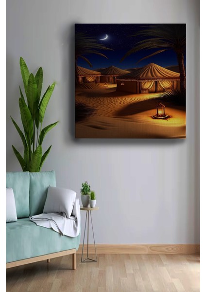 Çadırlar Çölde Dekoratif Kanvas Tablo, Modern Kanvas Tablo