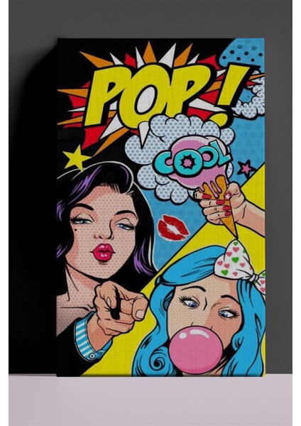 Pop Art Sakız Çiğneyiş Dekoratif Kanvas Tablo, Retro Kanvas Tablo