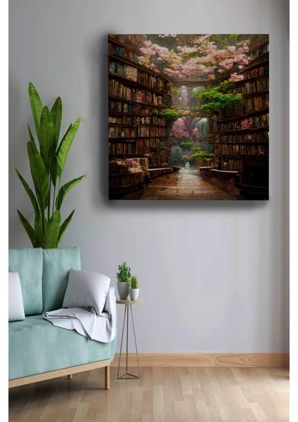Kitap Bahçesi Dekoratif Kanvas Tablo, Modern Kanvas Tablo