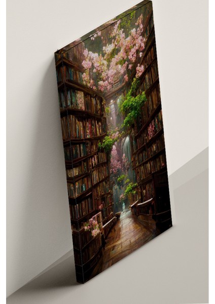 Kitap Bahçesi Dekoratif Kanvas Tablo, Modern Kanvas Tablo