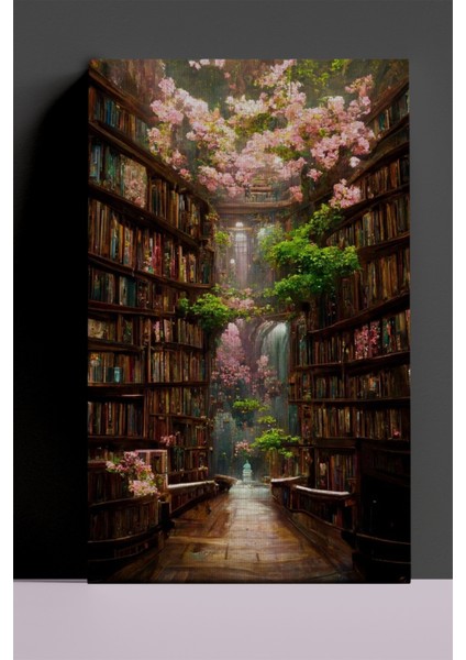 Kitap Bahçesi Dekoratif Kanvas Tablo, Modern Kanvas Tablo