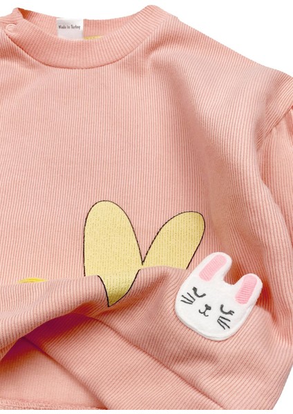 Rabbit Kız Bebek Sweatshirt Somon