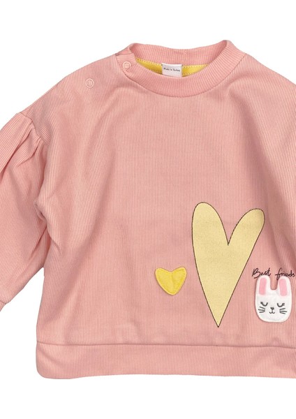 Rabbit Kız Bebek Sweatshirt Somon