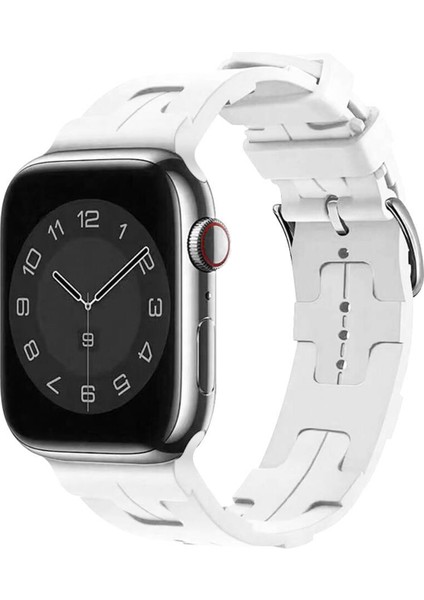 Apple Watch Ultra 2 49 mm ile Uyumlu Hermes Silikon Kordon Kayış - FC379