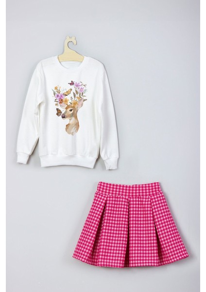 Yeni Sezon Tarz Watercolor Baskılı Etek Sweat Takım modelleri