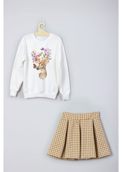 Yeni Sezon Tarz Watercolor Baskılı Etek Sweat Takım fırsatları