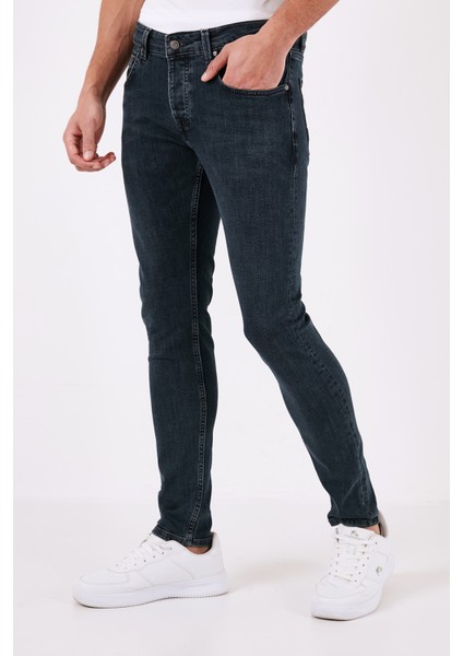 Pamuklu Normal Bel Slim Fit Dar Paça Jeans Erkek Kot Pantolon 1130J75NAPOLI