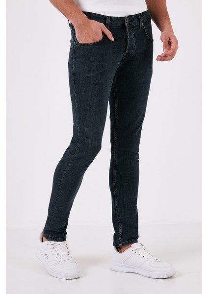 Pamuklu Normal Bel Slim Fit Dar Paça Jeans Erkek Kot Pantolon 1130J75NAPOLI