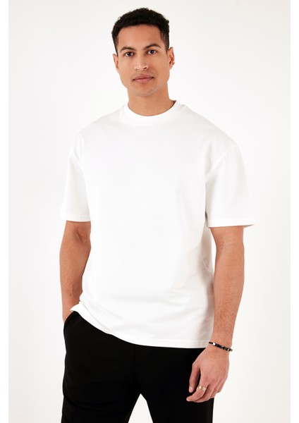 Pamuklu Bisiklet Yaka Relaxed Fit Basic T Shirt Erkek T Shirt 5902610